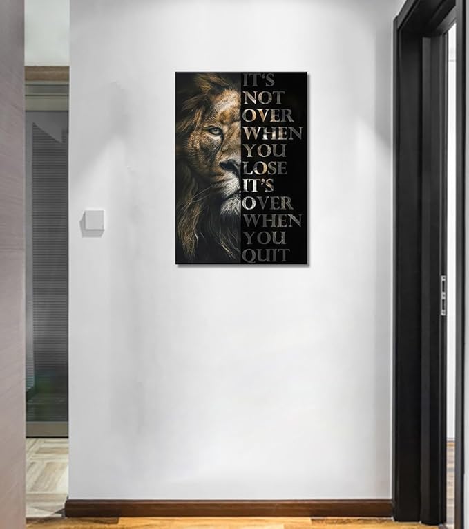 Novatique Motivational Posters for Office Inspirational Lion Wall Art Motivational Wall Decor for Work Inspirational Print for Home Decor, 24 x 36inch