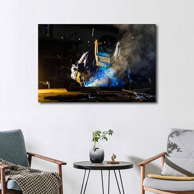 1 Pieces Wall Art Machine Tools Art Prints Canvas Artwork Large Wall Art Framed Wall Art Bathroom Wall Art Modern Home Decor Welding Pictures for Living Room Wall Decoration, 24" x36"