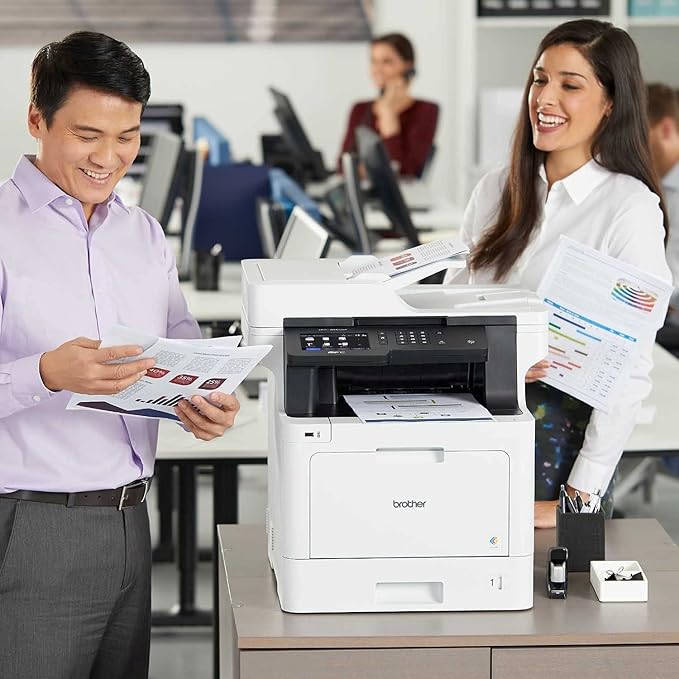 Brother MFC-L8900CDWA Wireless All-in-One Color Laser Printer for Office, Green - Print Copy Scan Fax - 33 ppm, 2400 x 600 dpi, 5" Touchscreen LED, Auto Duplex Printing, 70-Sheet ADF, Printer Cable