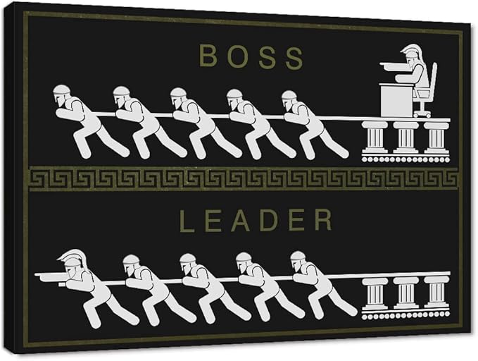 Yatsen Bridge Modern Inspirational Gym Canvas Leader and Boss Painting Entrepreneur Leadership Motivational Quotes Painting Artwork Stretched Ready to Hang for Home Office Decor - 28''Hx44''W