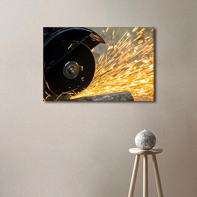 TUMOVO Tools Technology Wall Art Machine Tools Paintings On Canvas Modern Wall Artwork Canvas Frame Art Prints 1 Pieces Wall Art Room Decor Home Decorations for Factory Living Room, 16" x24"