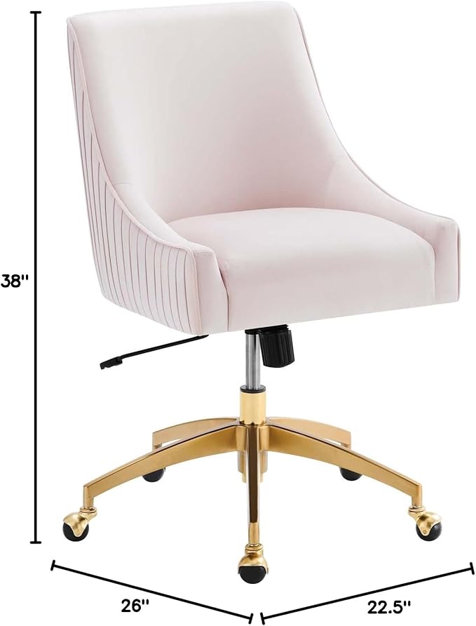 Modway EEI-5080-PNK Discern Performance Velvet Office Chair, Pink