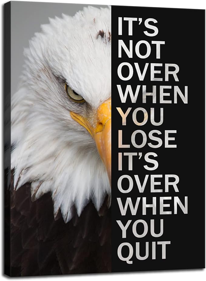 Inspirational Canvas Wall Art Motivational Entrepreneur Quote Office Wall Decor Painting Poster Eagle Animal Picture Print Artwork Living Room Home Frame Ready to Hang[18" W x 24" H]
