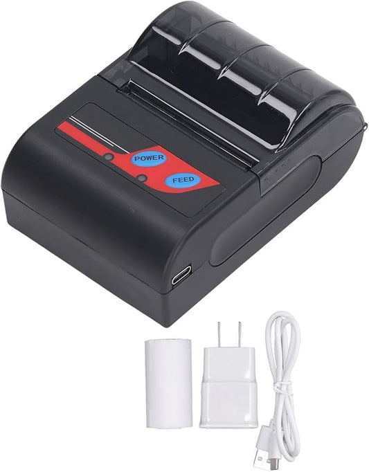 Hilitand Portable Handheld Thermal Receipt Printer 80mm Second Printing Speed with 203dpi Resolution Shipping Label Printer