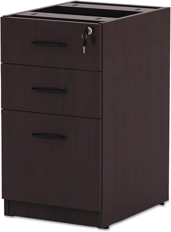 Alera Valencia Series 16 by 22 by 28-Inch 2 Box and 1 File Drawer Full Pedestal, Mahogany