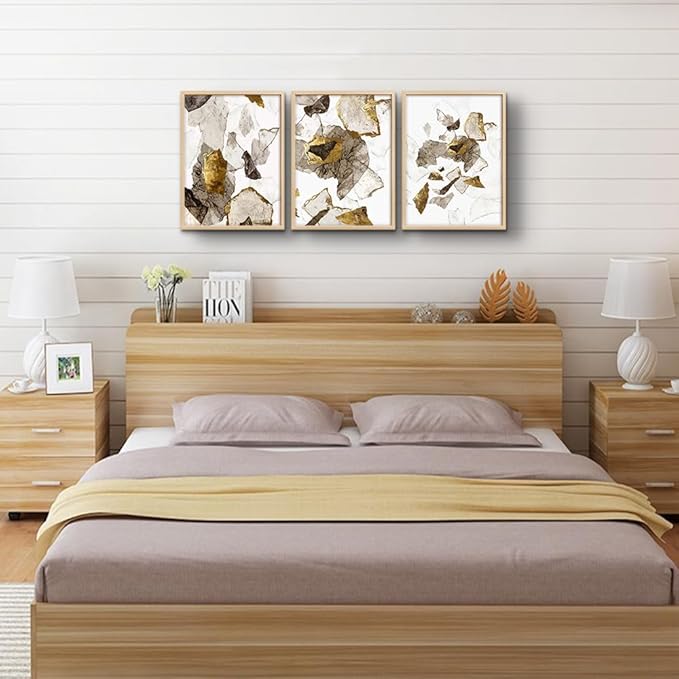 MHARTK66 Framed Wall Art Living Room Family Wall Decor Bedroom Fashion Kitchen Wall Pictures Artwork Office Decor Print Abstract Painting Modern Bathroom Home Decors (Natural Wood Framed)