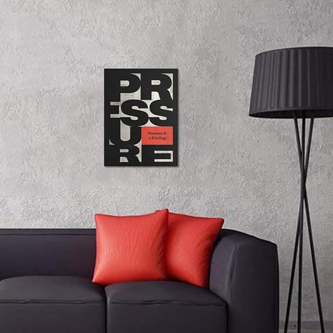 Yatsen Bridge Inspirational Canvas Painting Wall Art, Pressure is a Privilege Motivational Quote Picture Art Print, Modern Home Office Wall Decor Stretched and Framed Ready to Hang - 12x16 inches
