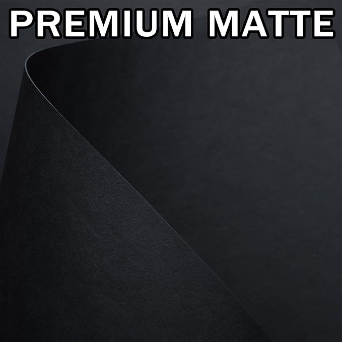 100 Sheets 65lb Black Cardstock, 8.5" x 11", Printer Black Paper for DIY Craft Card Making Blank Invitation Halloween Supply, 65LB Cover 180 GSM
