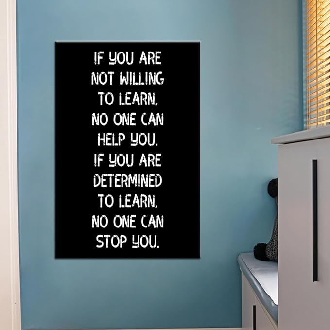 Learn Inspirational Canvas Wall Art Motivational Entrepreneur Quotes Poster Print Positive Painting Picture Artwork for Home Living Room Office Classroom Wall Decor Ready to Hang [24''Wx36''H]