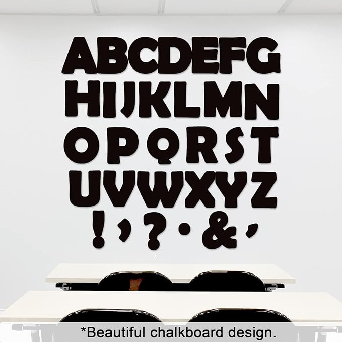 150 PCS Large 6" Bulletin Board Letters Set, Black Classroom Alphabet Cutout Letter for Bulletin Board Display Home School, A Great Helper to Inspire Students' Learning Interest