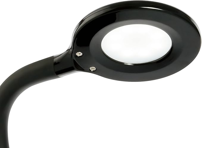 OttLite D59PNB-FFP Soft Touch Flex Led Lamp, Desk Lamp, Space Saving Design, Flexible Adjustment, Dimmable, 10.5" x 5.25" x 11", Black