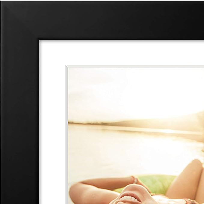 Americanflat 4x6 Collage Picture Frame with Shatter-Resistant Glass - Fits Four 4x6 Photos or Use as One 8x20 Picture Frame - Signature Collection - Collage Frames for Wall Display - Black