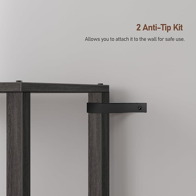 TUTOTAK Bookshelf, 6-Tier Tall Book Shelf, Narrow Bookcase for Small Space, DIY Stackable Bookshelf, for Living Room, Office, Study, Entryway, Industrial, Charcoal Grey BS01BY006