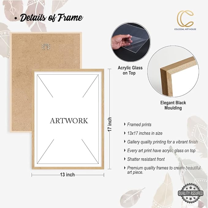 Colossal Art House Modern Art Framed Poster for Home & Office Wall Decoration - Portrait, Wall Display (Brown, 12x16 Inch Frame with Art Print)