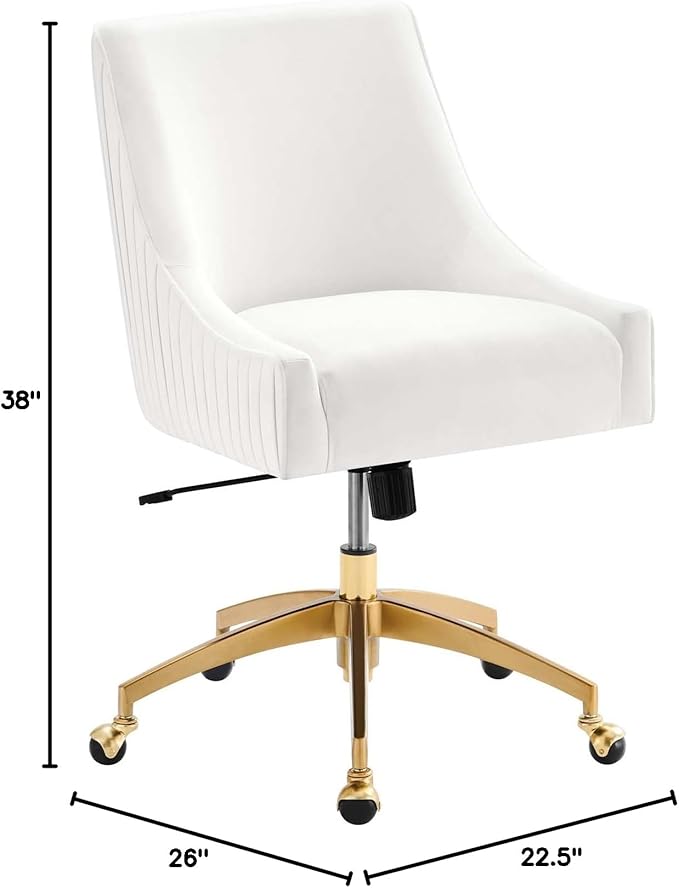 Modway EEI-5080-WHI Discern Performance Velvet Office Chair, White