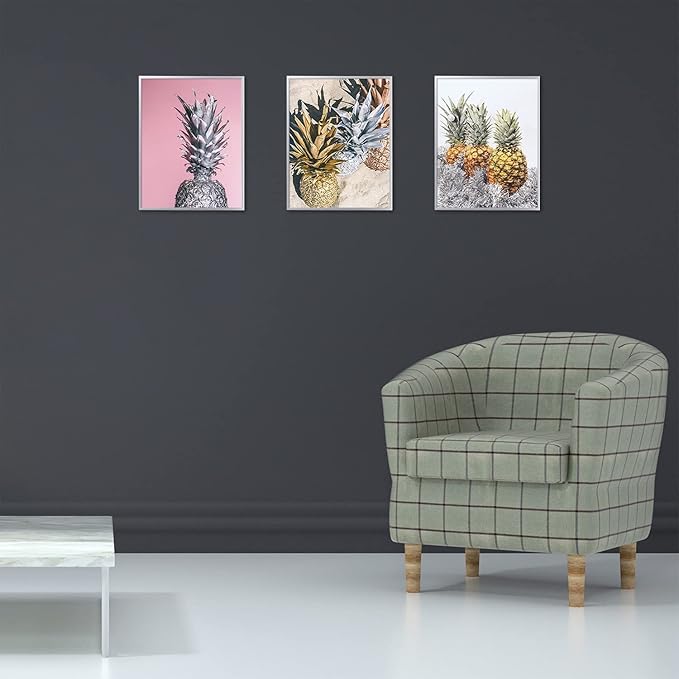 Golden State Art, Gallery Wall Frame Set of 6 - Silver 11x14 Aluminum Photo Frames with Mat for 8x10 Pictures - 11 x 14 inch Metal Frame with Real Glass Cover - Elegant Home or Office Decor