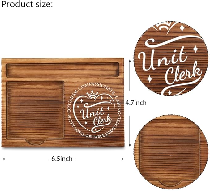 THRXOBN Desk Organizer for Unit Clerks & Healthcare Professionals - Natural Wood with Slots for Notes, Pens, and Small Office Supplies – Practical & Elegant Workspace Solution,WSH22