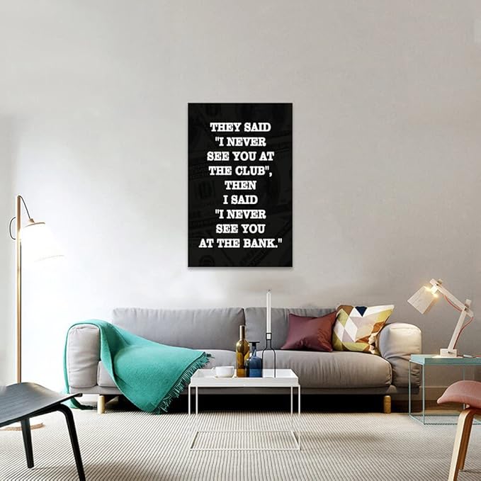 Inspirational Framed Office Wall Art Motivational Art with Positive Quotes Easy to Hang-28”Wx44”H