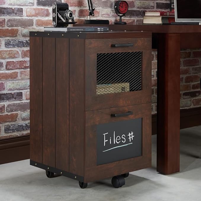 Furniture of America Days Rustic Walnut 2-Drawer File Cabinet