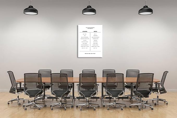 Inspirational Canvas Painting Poster Leader and Boss Leadership Motivational Wall Art Entrepreneur posters Prints Artwork Modern Gym Office Decor Living room Framed Ready to Hang[30″W X 40″H]