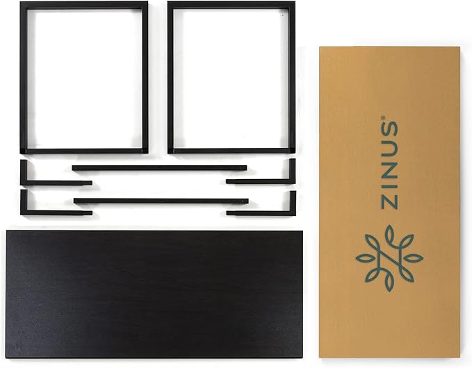 Zinus Jennifer 63 Inch Black Frame Desk, Computer Workstation, Office Desk, Easy Assembly, Deep Espresso