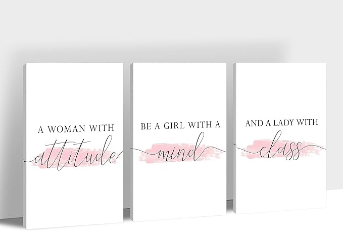 3 Piece Motivational Quotes Canvas Print Pictures Wall Decor, Framed Artwork Home Office Decor 16"x24" x 3 Pcs