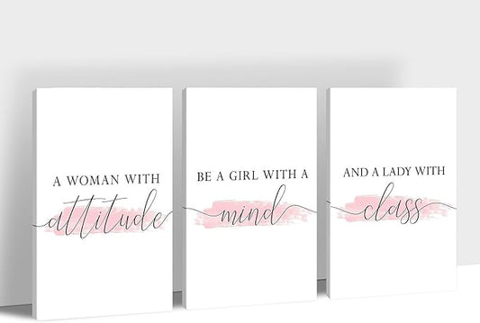 3 Piece Motivational Quotes Canvas Print Pictures Wall Decor, Framed Artwork Home Office Decor 16"x24" x 3 Pcs