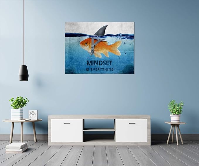 Yatsen Bridge Modern Motivational Posters Mindset is Everything Canvas Art Inspirational Painting Artwork Picture Posters Ready to Hang for Living Room Decor - 24''Hx36''W