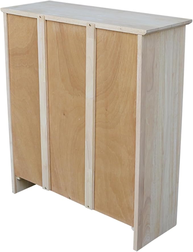 International Concepts Shaker Bookcase, 36-Inch High, Solid Parawood, Unfinished