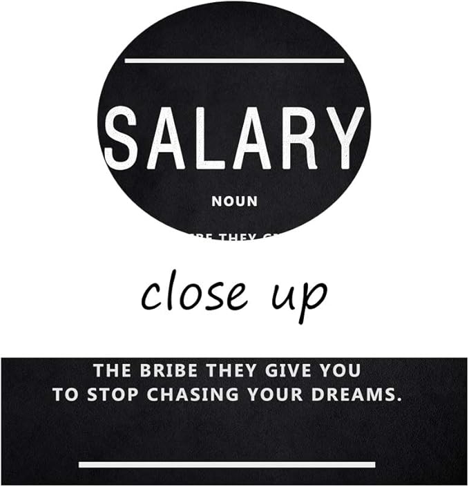 Inspirational Entrepreneur Quotes Wall Art Salary Noun Motivational Painting Prints on Canvas Modern Inspiring Posters Prints Artwork Home Decorations for Living Room Office Framed (28" Wx44 H)