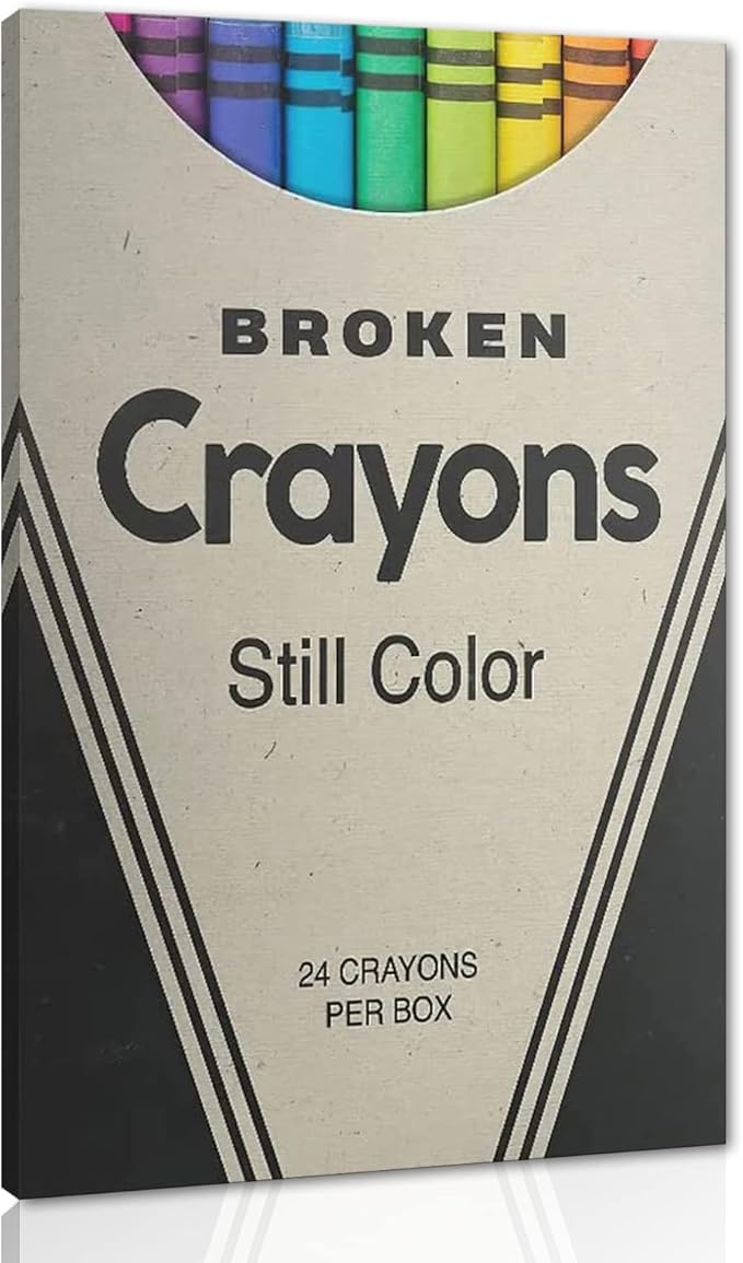 Office Wall Art for Entrepreneur Broken Crayons Still Color Inspirational Motivational Canvas Painting Picture Art Print, Modern Home Decor for Boys Girls Room Ready to Hang - 28"WX44"H