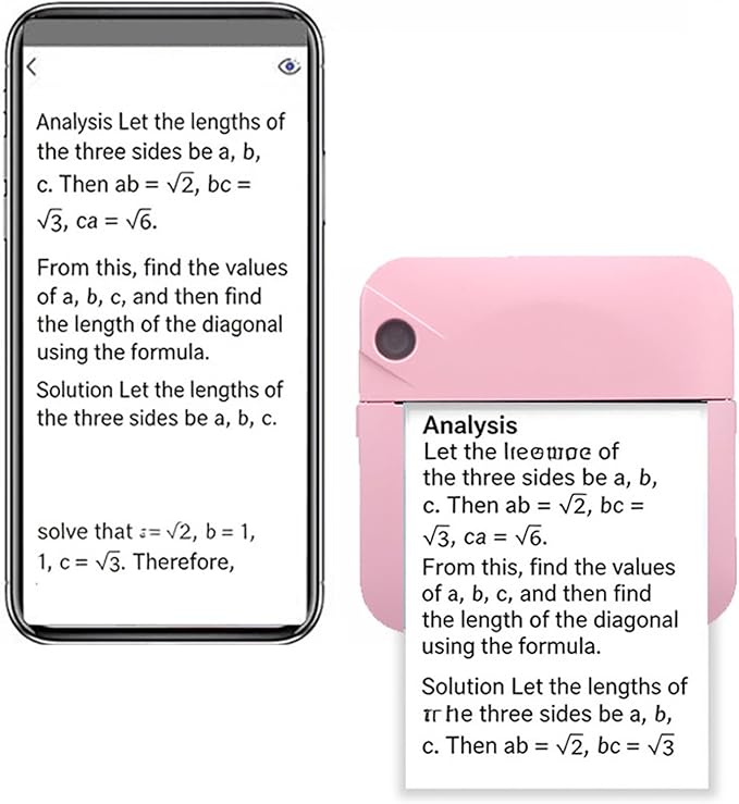 Haofy Portable Thermal Printer Bluetooth Inkless Mini Photo Printer Pocket Label Maker with APP OCR for Stickers Notes Planners for School Office Travel Home (Pink)