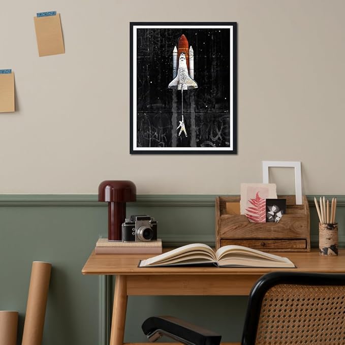 Yatsen Bridge Rocket Launch Wall Art Canvas Print Wall Art, Lift Off Space Exploration Motivational Poster, Modern Home Office Decor, Stretched Ready to Hang, 12.5x16.5 Inches