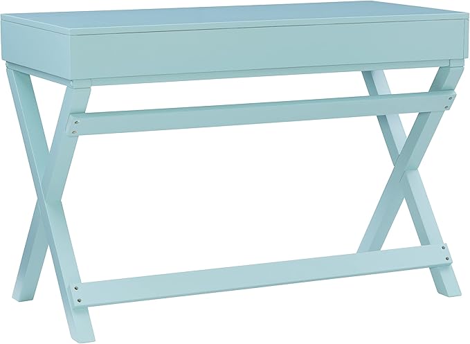 Linon Home Décor Jaycee Blue Writing Desk, 20"D x 44"W x 30"H, Blue