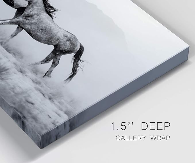 Landscape Wall Art Premium Gallery Wrapped Canvas Abstract Ocean Forest Modern Artwork Decoration for Living Room Kitchen Bathroom Office, Ready to Hang