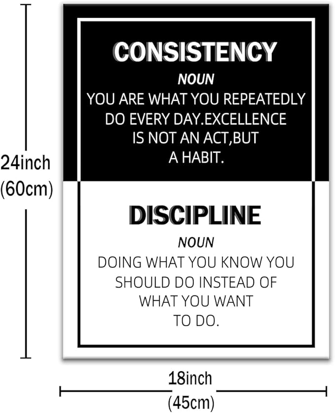 DINGFUN Motivational Canvas Wall Art Inspirational Office Wall Decor Painting Poster Modern Inspiring Picture Print Artwork for Modern Home Bedroom Office Workplace Gym Ready to Hang [18''Hx24''W]