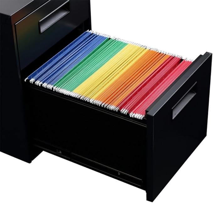 Alera ALE Two-Drawer Metal Pedestal File, 14 7/8w x 19 1/8d x 21 5/8h, Black