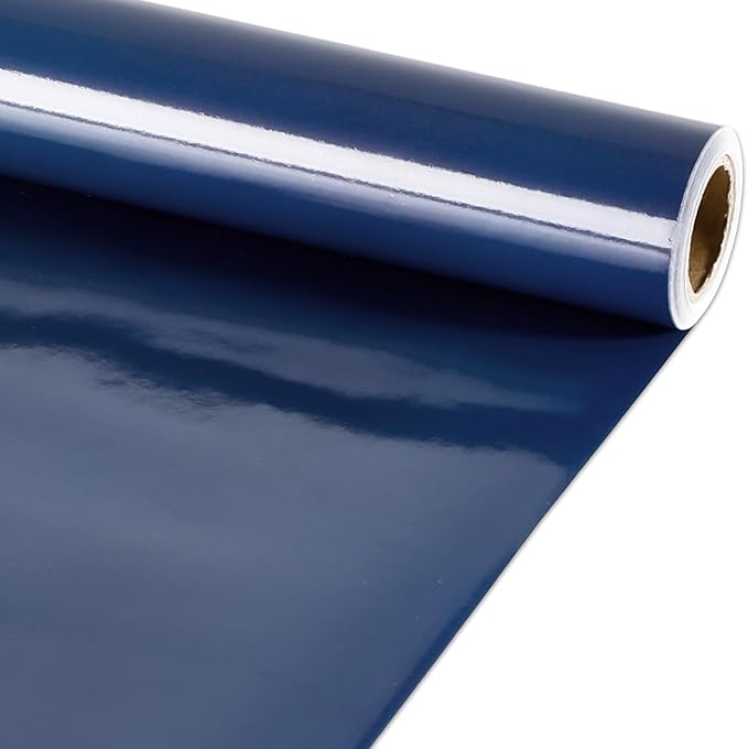 Qyeahkj 17.7in x 20ft Bulletin Board Paper Roll Bulletin Board Background Paper Fade Resistant Classroom Decoration Poster Art Craft Home Wall Education Decor Supplies Navy Blue