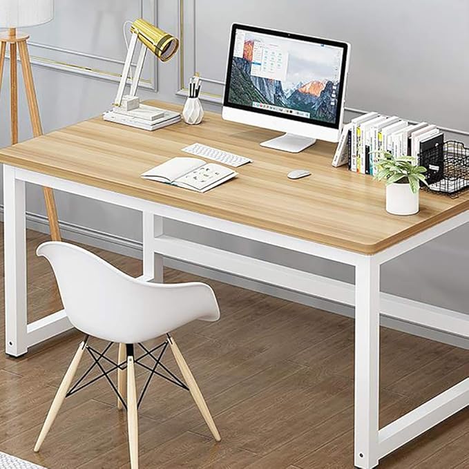 Computer Desk, 43-inch Wooden Work Desk PC Laptop Desk Game Writing Table Study Room Workstation Home Office Furniture (Oak)
