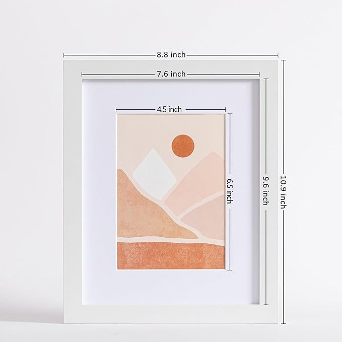 eletecpro 8x10 Picture Frames Set of 10, Picture Frame Collage Wall Decor Display 5x7 Photo With Mat or 8x10 without Mat, Home Decor Gallery Frame for Table Top or Wall Mounting, White