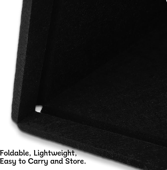 Bulletin Board, 36" x 24" Foldable Cork Board Felt Pin Boards with 35 Pushpins Self-Adhesive Photo Decorative Felt Boards for Walls, Office, School, Classroom, Home, Bedroom - Black