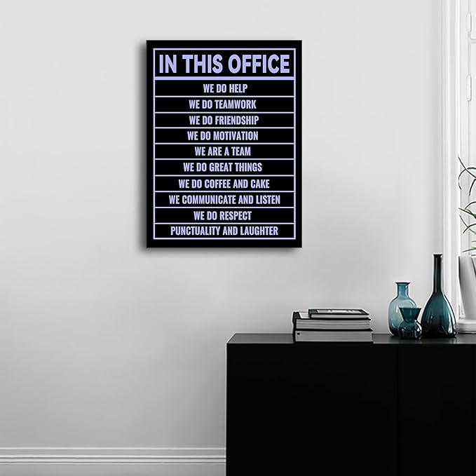 Motivational Canvas Wall Art In This Office Motivational Poster Print Quotes Positive Theme Picture Painting Wall Decor Artwork for Modern Bedroom Office Workplace Gym Ready to Hang [18''Hx24''W]