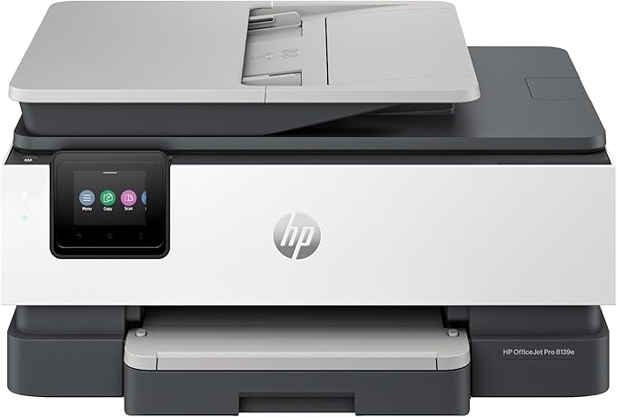 HP OfficeJet Pro 8139e Wireless All-in-One Color Inkjet Printer, Print, scan, copy, fax, ADF, Duplex printing Best-for-home office, 1 year Instant Ink trial included, AI-enabled (40Q51A)