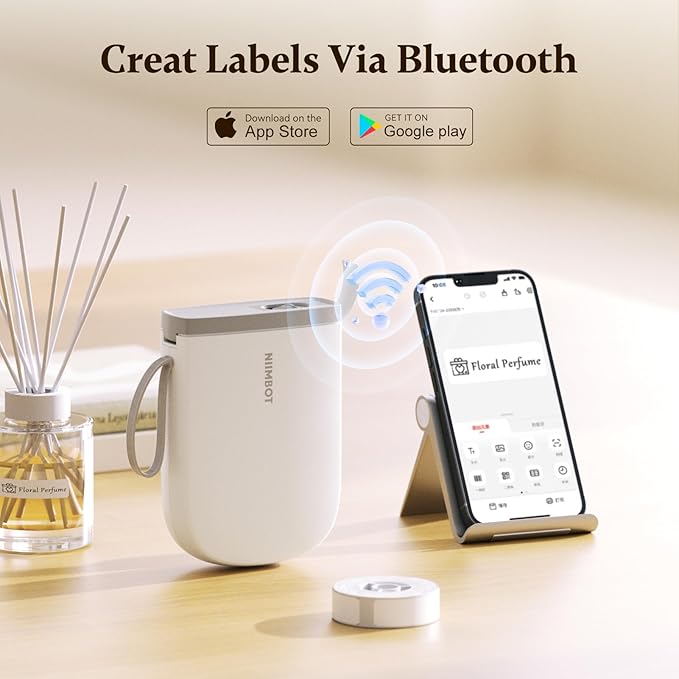 NIIMBOT 300 DPI D11 Label Maker Machine with 3 Tapes, Mini Portable Label Printer, Bluetooth Thermal Label Printer Sticker Labeler for Office Home Kitchen School Organization, White