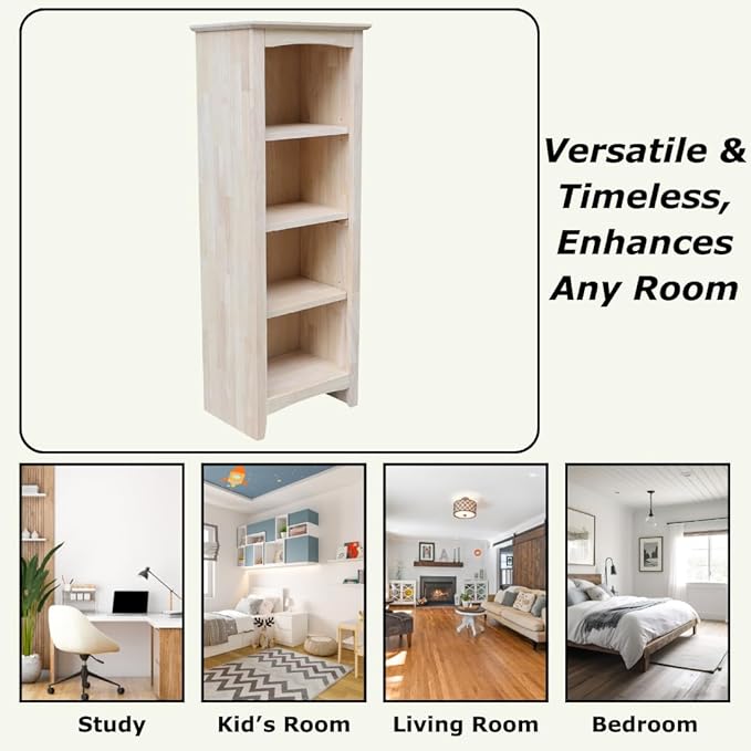 Solid Wood Shaker Bookcase - 48" H