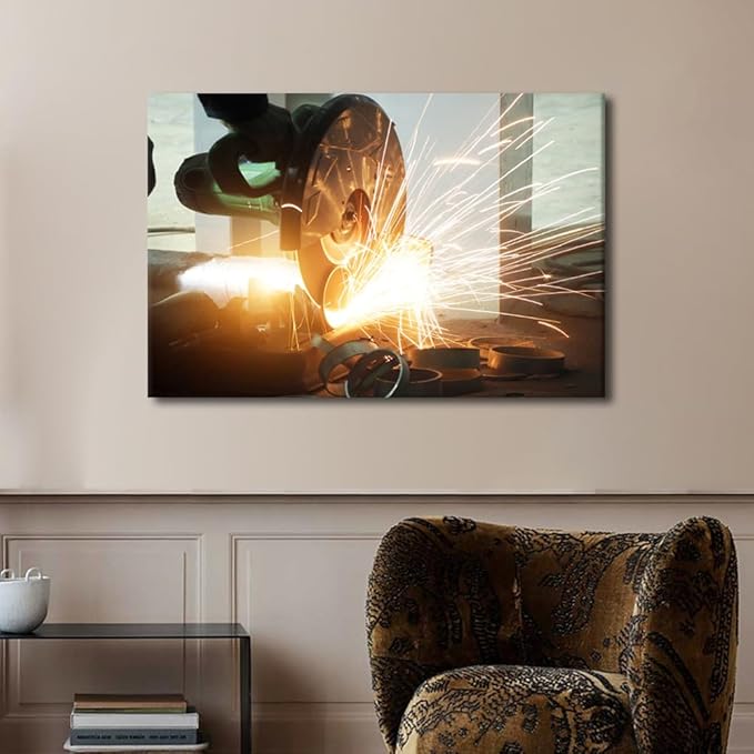 TUMOVO Angular Grinding Machine Pictures for Bedroom Wall Decor Canvas Prints Wall Art 1 Piece Wall Art Modern Artwork for Home Walls Modern Wall Art Canvas Art Hanging Decor, 24" x36"