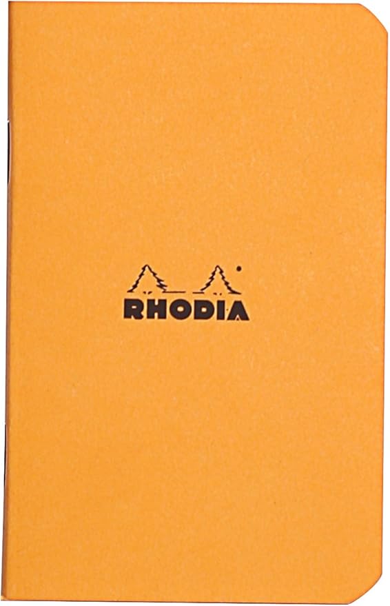 Rhodia Slim Slim Staplebound Notebooks - Graph 48 sheets - 3 x 4 3/4 in. - Orange cover (119158C)