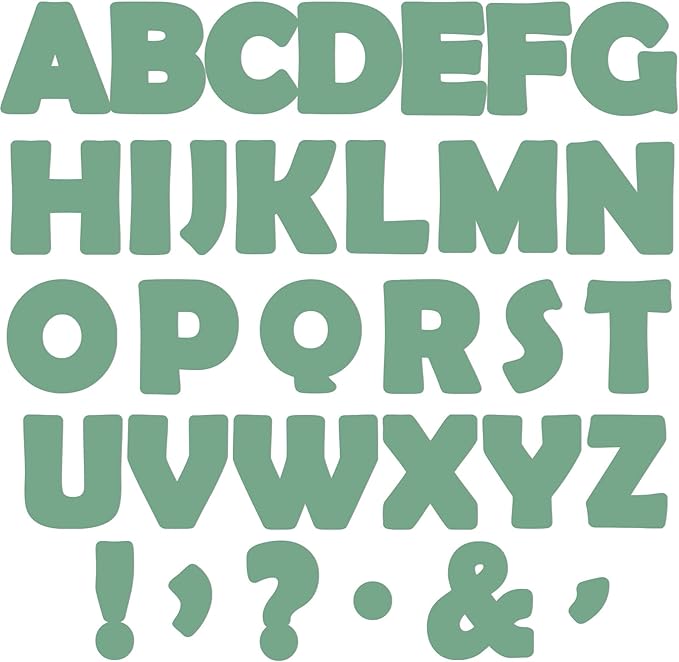 150 PCS Large 7" Bulletin Board Letters Set,Green Eucalyptus Classroom Alphabet Cutout Letter for Bulletin Board Display Home School, A Great Helper to Inspire Students' Learning Interest