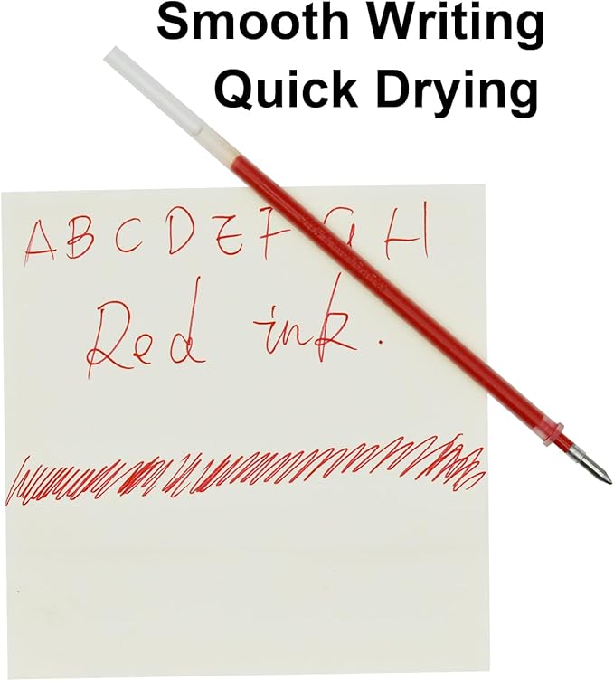 Maydahui 50 Pcs Red Gel Pen Refills with 5 mm Aperture 5.12 inch/13 cm Smooth Writing Pen Refills 0.7 mm Replacement Gel Ink Refills for Gel Rollerball Pens School Office Supplies(Red)