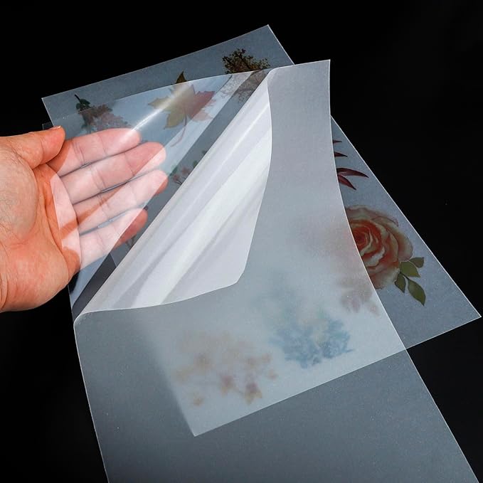 Printable Vellum Sticker Paper for Inkjet & Laser Printer - 25 Sheets 8.5"x11" Full Sheet - Translucent Frosted Matte, Aesthetic Tracing Paper for Scrapbooking, Planners, Bullet Journal, DIY Crafts
